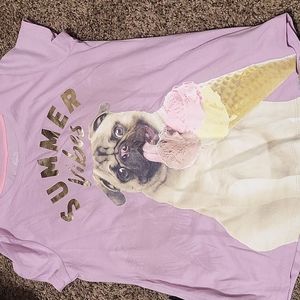 Cute pug t-shirt,  kids size Lg